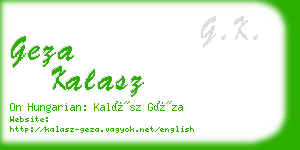 geza kalasz business card